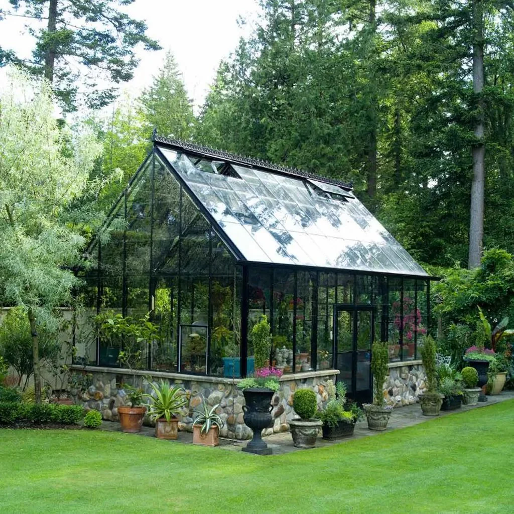 Cape Cod Glass Greenhouse Kit with 3mm Overlaps Tempered Glass Panels and Aluminum Frame - Image 4