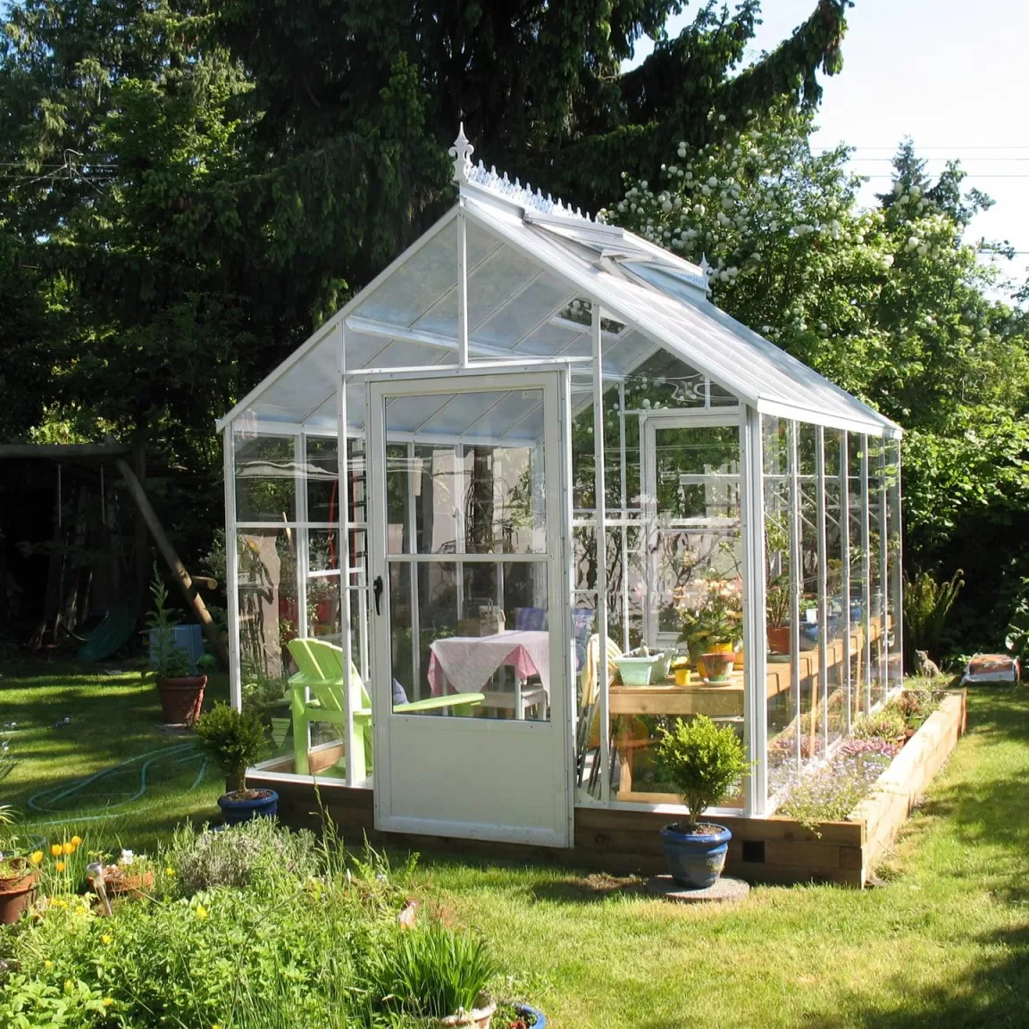 Cottage Glass Greenhouse Kit with 3mm Tempered Glass Panels and Aluminum Frame - Image 4