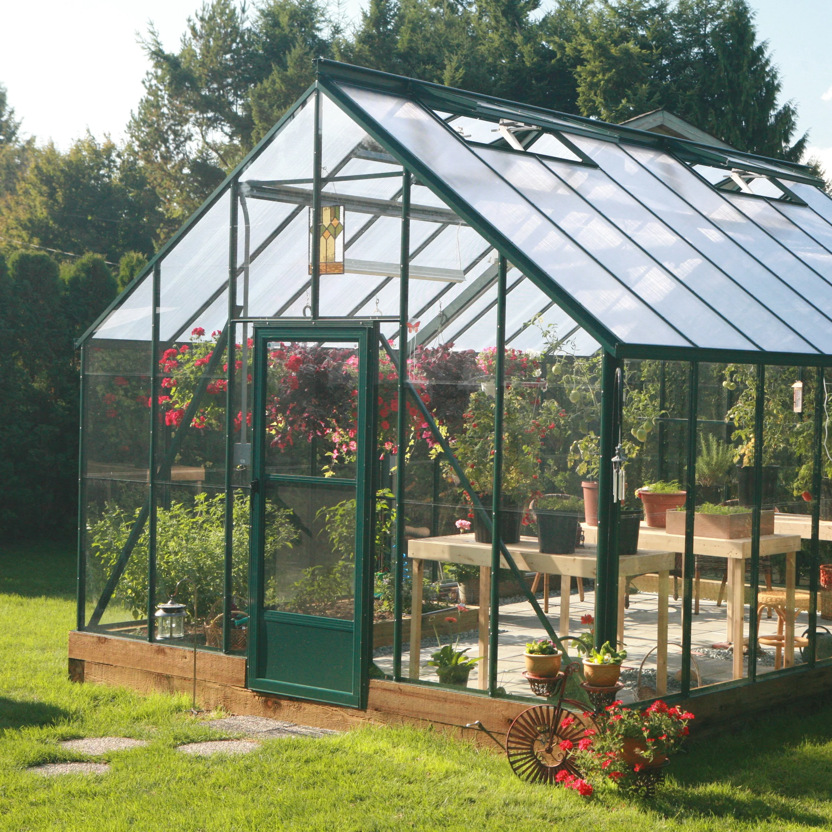 Cottage Glass Greenhouse Kit with 3mm Tempered Glass Panels and Aluminum Frame - Image 7