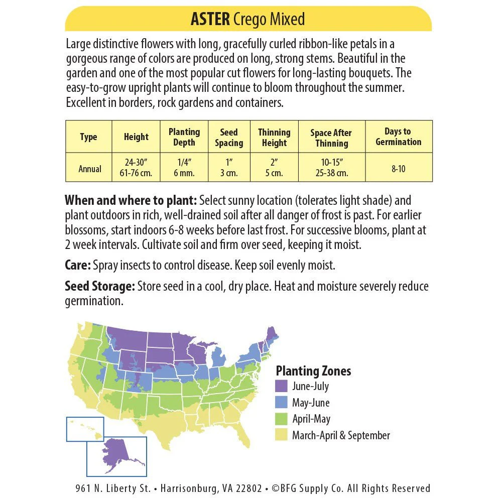 Wetsel Seed™ Crego Mixed Aster Seed - Image 2