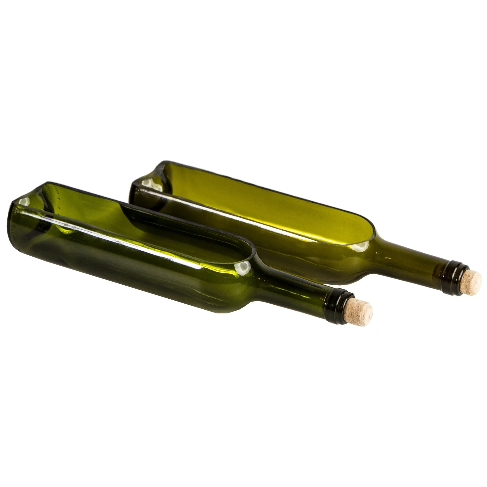 Gardener Select® Dark Green Glass Bottle Planter Set