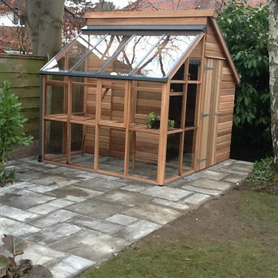 Gabriel Ash Classic Grow & Store Greenhouse Kit with Tempered Glass Panels and Red Cedar Wood Frame - Image 3