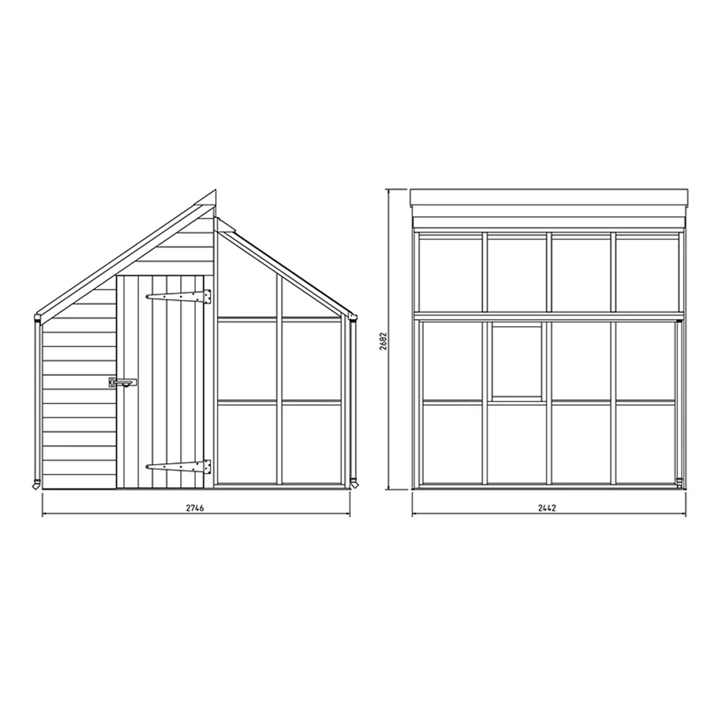 Gabriel Ash Classic Grow & Store Greenhouse Kit with Tempered Glass Panels and Red Cedar Wood Frame - Image 6
