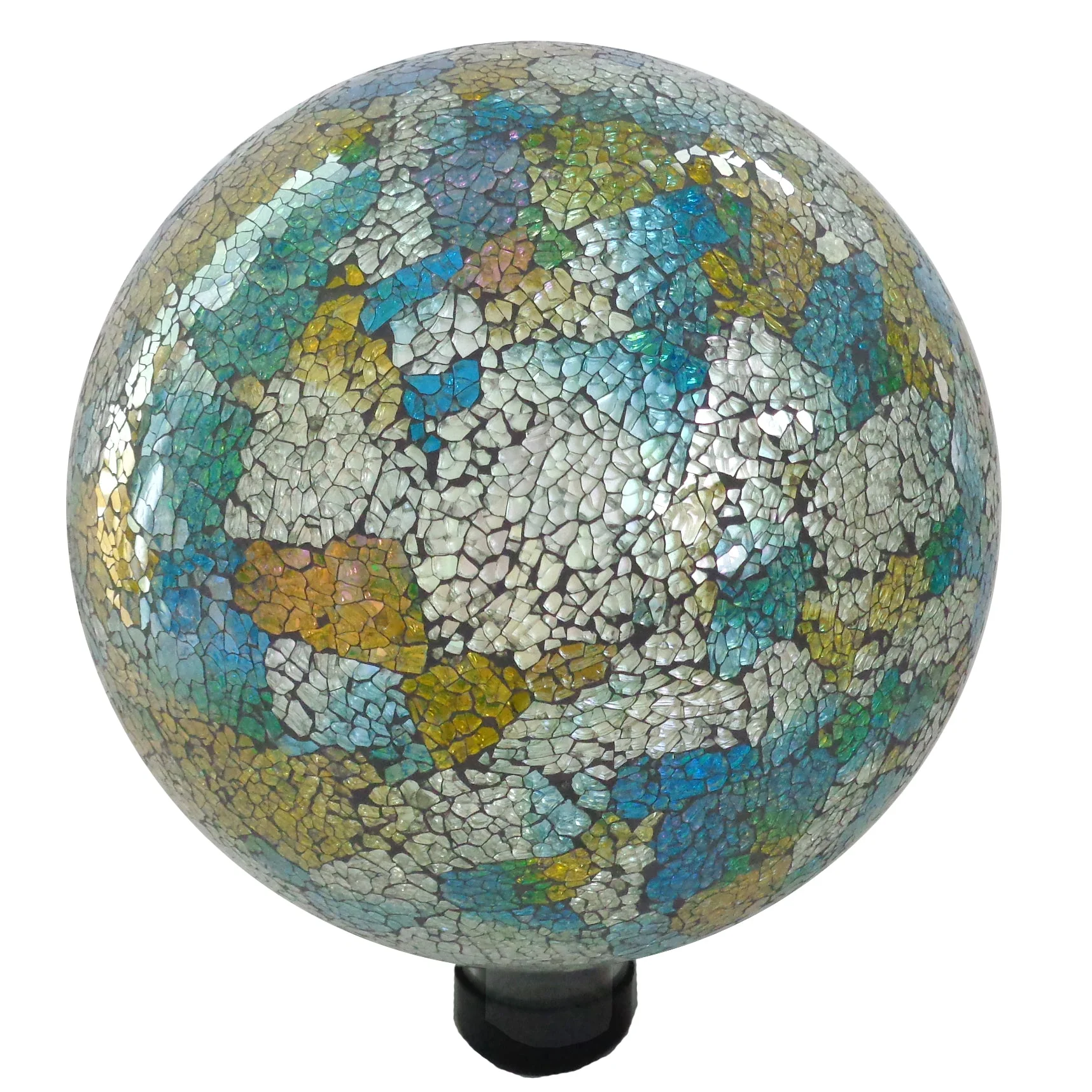 Gardener Select® 10 in. Crackled Mosaic Glass Gazing Globe