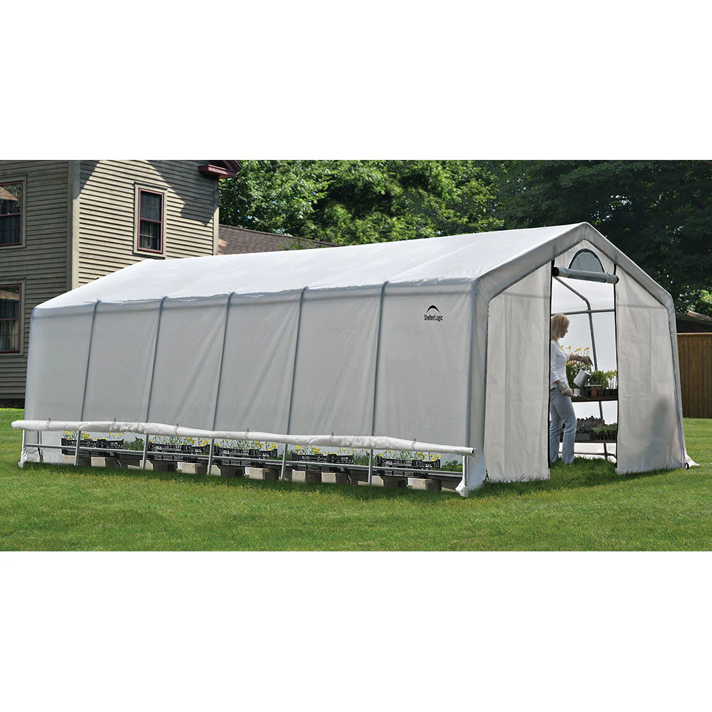 ShelterLogic GrowIT Peak DIY Greenhouse Kit 12 ft. Wide with Translucent Polyethylene Cover and Steel Frame - Image 4