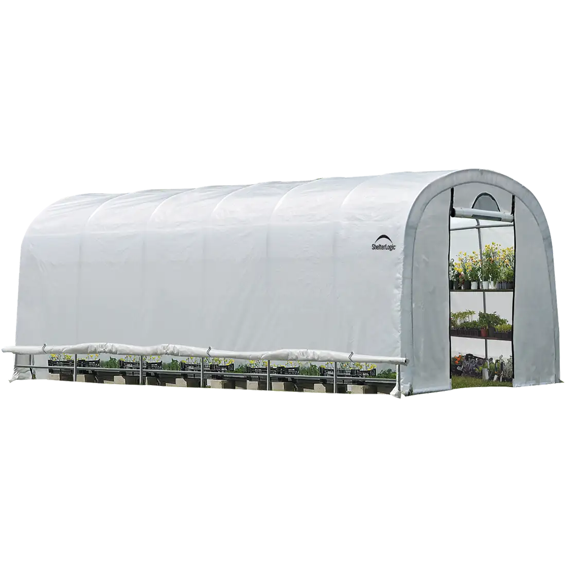 ShelterLogic GrowIT Round DIY Greenhouse Kit 12 ft. Wide with Translucent Polyethylene Cover and Steel Frame - Image 2