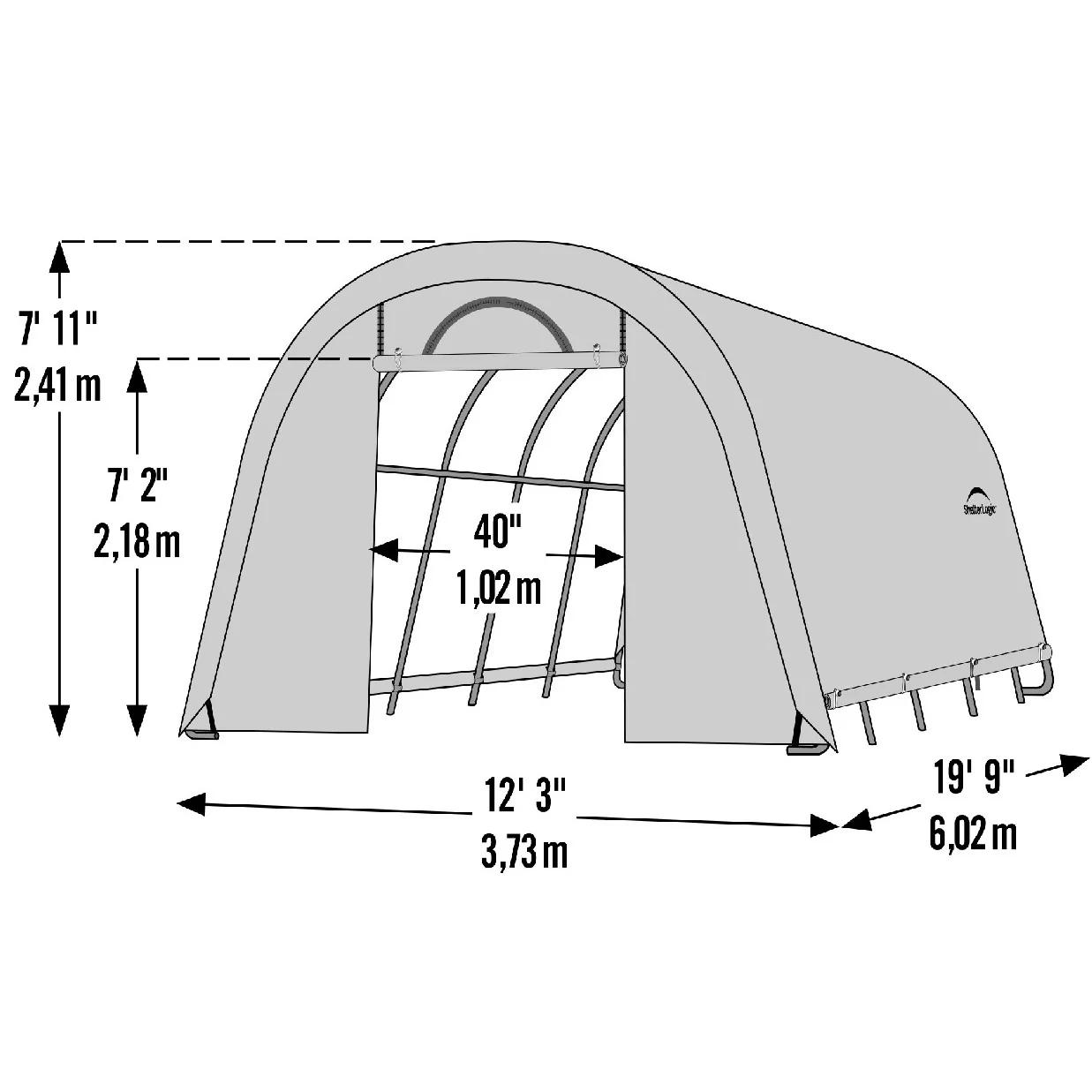 ShelterLogic GrowIT Round DIY Greenhouse Kit 12 ft. Wide with Translucent Polyethylene Cover and Steel Frame - Image 4