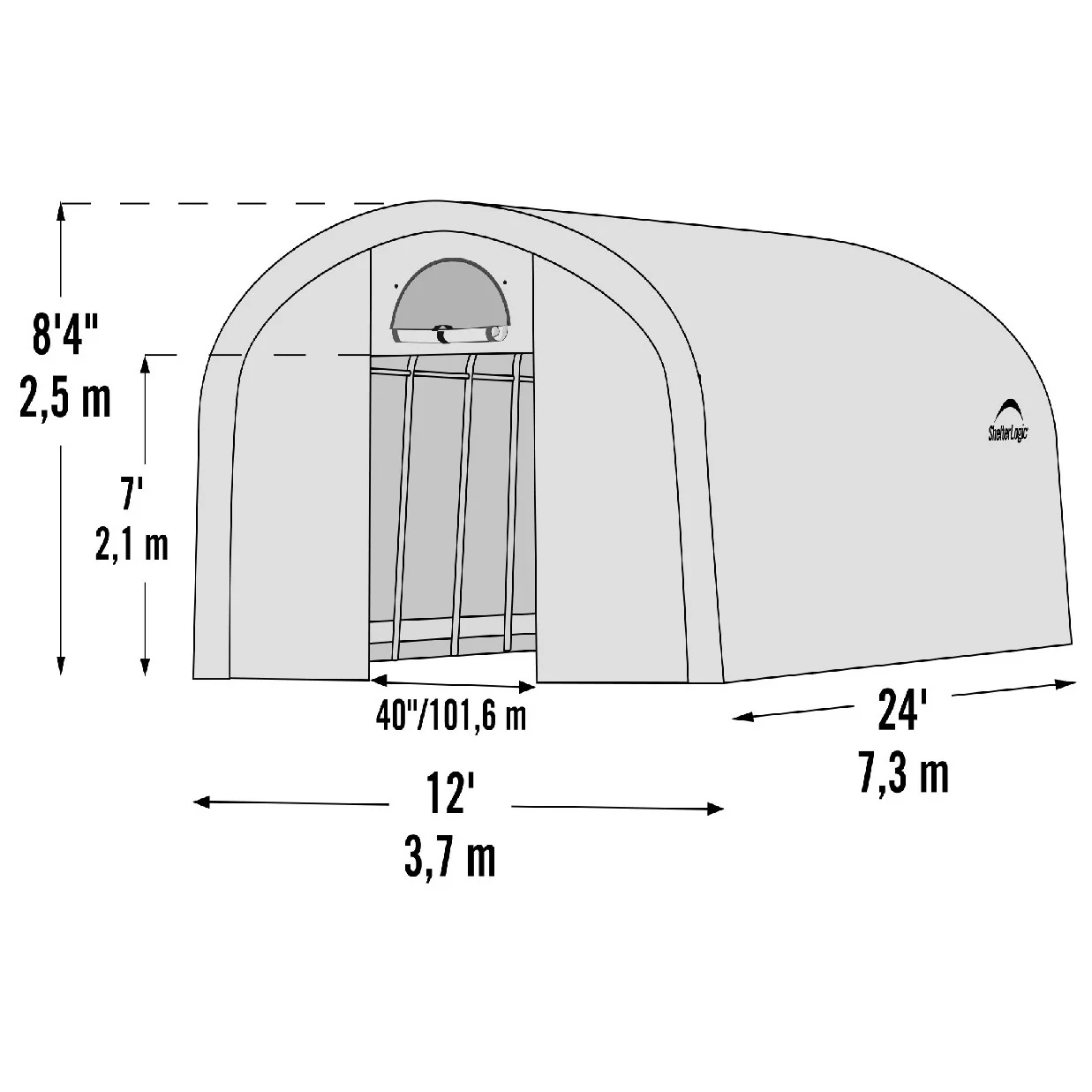 ShelterLogic GrowIT Round DIY Greenhouse Kit 12 ft. Wide with Translucent Polyethylene Cover and Steel Frame - Image 5