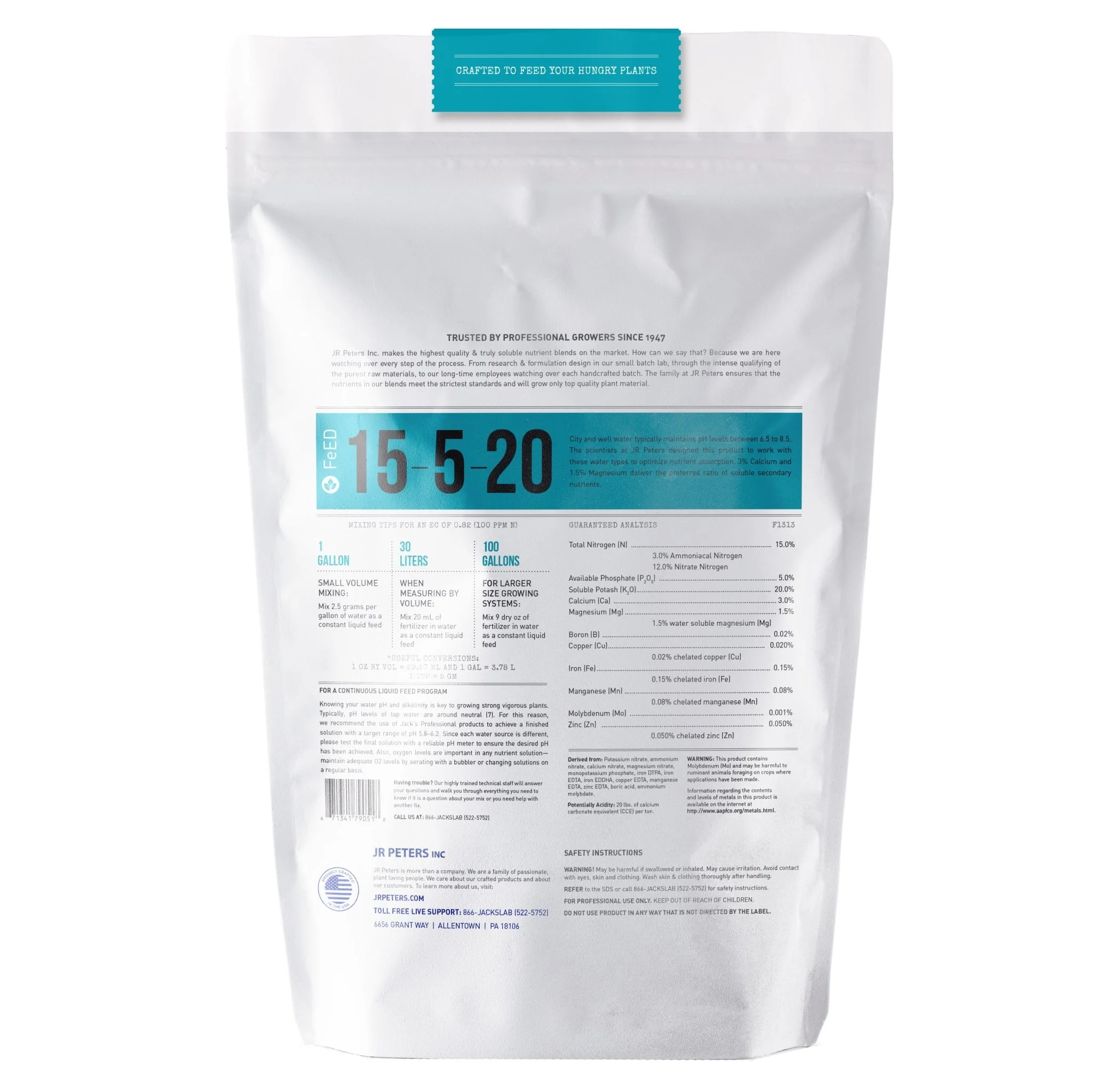 Jack's Nutrients 15-5-20 Tap Water Fertilizer - Image 2