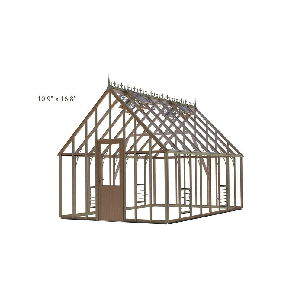 Lancing Cedar Glass to Ground Greenhouse Kit, 10 ft. Wide with 3mm Safety Glass and Aluminum Base - Image 2