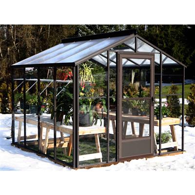 Legacy Greenhouse Kit 8 x 8 ft. with Tempered Glass Sidewalls, 6mm Polycarbonate Roof and Aluminum Frame - Image 3