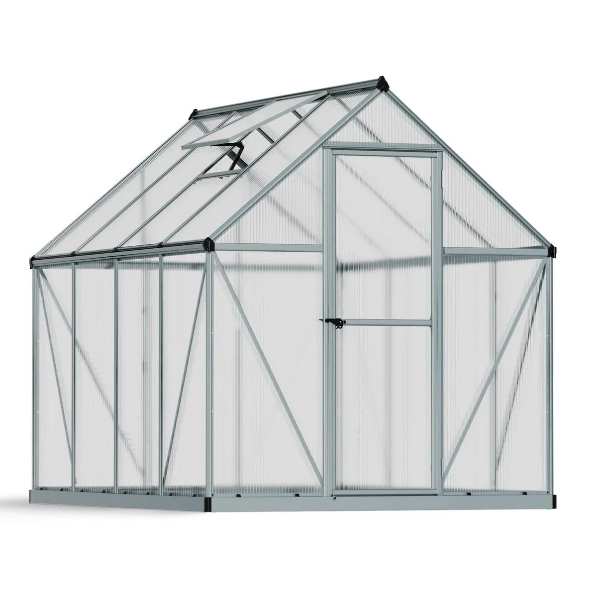 Mythos DIY Greenhouse Kit 6 x 8 ft. with 4mm TwinWall Polycarbonate Panels and Aluminum Frame - Image 6