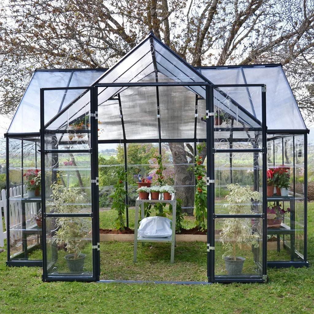 Palram Canopia Garden Chalet DIY Greenhouse Kit 12 x 10 ft. with Polycarbonate Panels and Aluminum Frame - Image 2