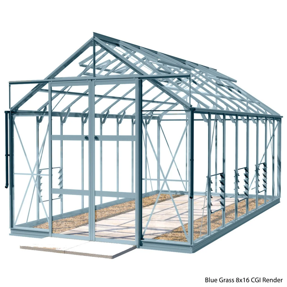 Rhino Premium Greenhouse Kit 8 x 16 ft. with 4mm Toughened Safety Glass Panels and Aluminum Frame - Image 4