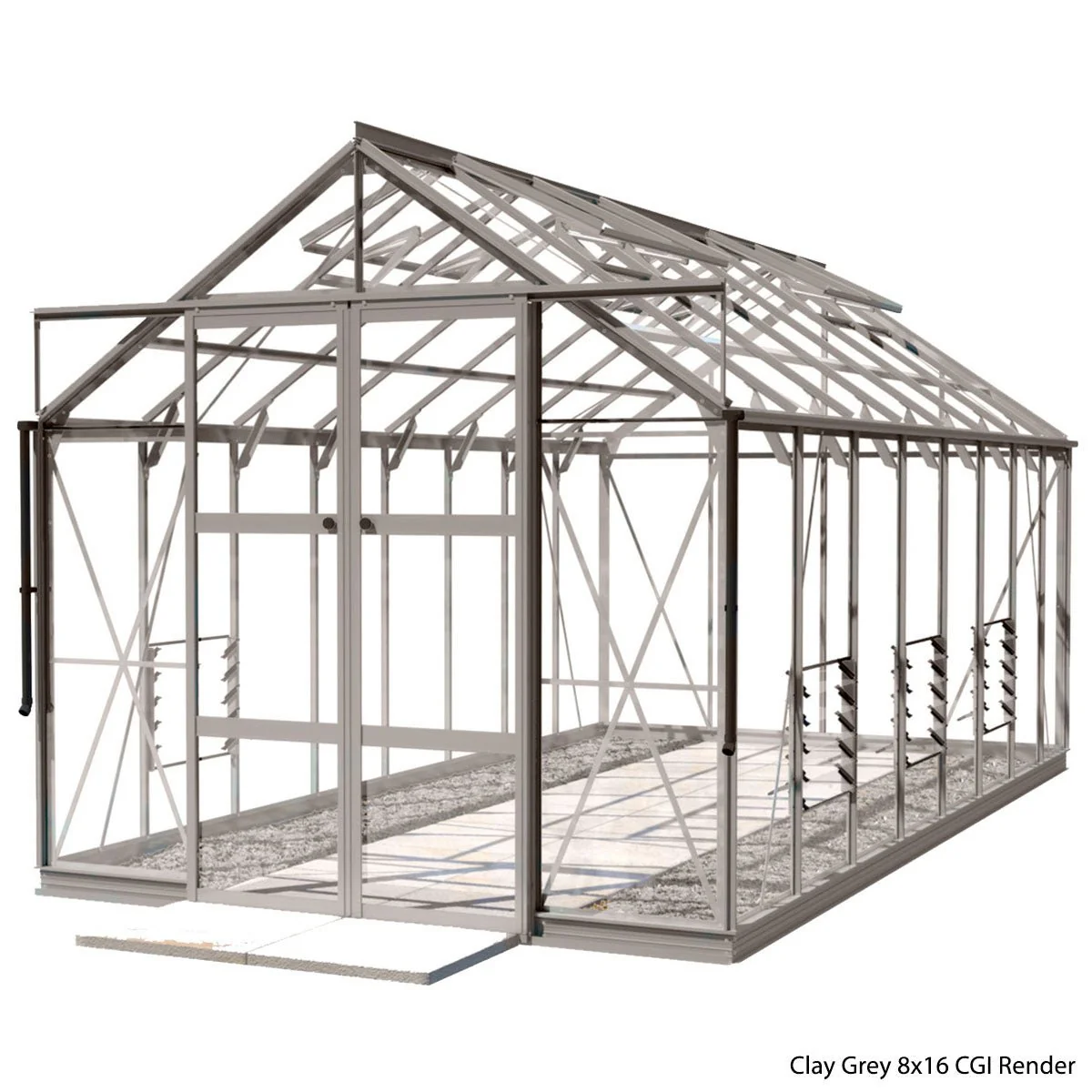 Rhino Premium Greenhouse Kit 8 x 16 ft. with 4mm Toughened Safety Glass Panels and Aluminum Frame - Image 5
