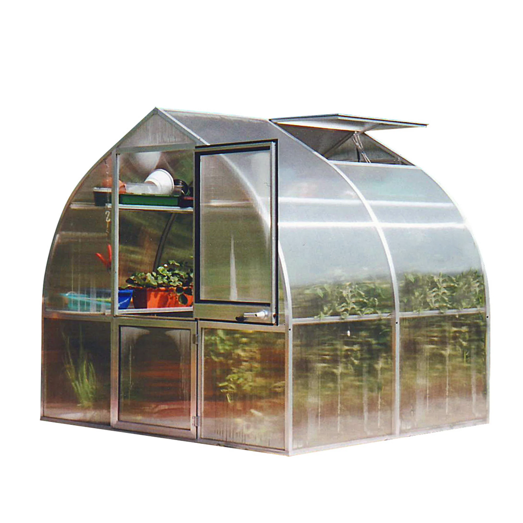 Riga Greenhouse Kit 7.8 ft. Wide with Twinwall Polycarbonate Panels and Aluminum Frame - Image 4