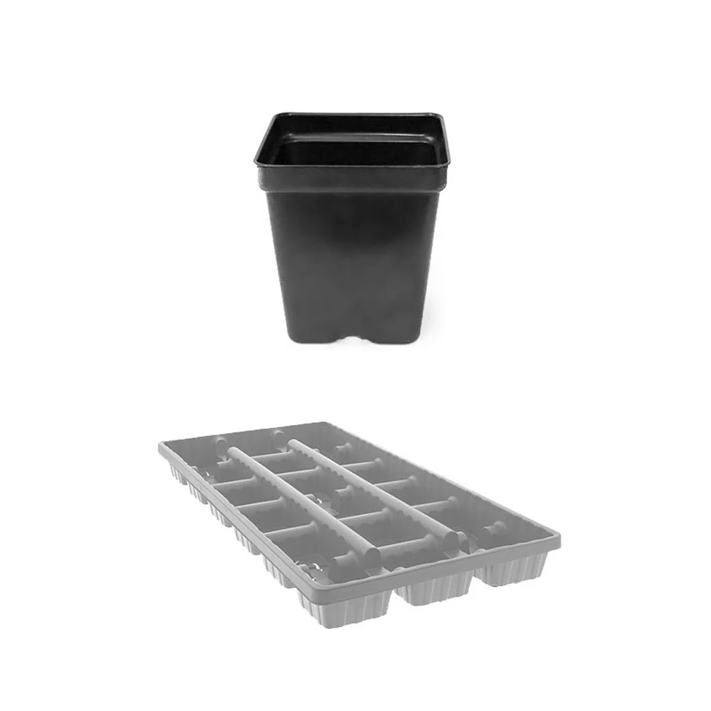 Square Black Form Pots - Image 3