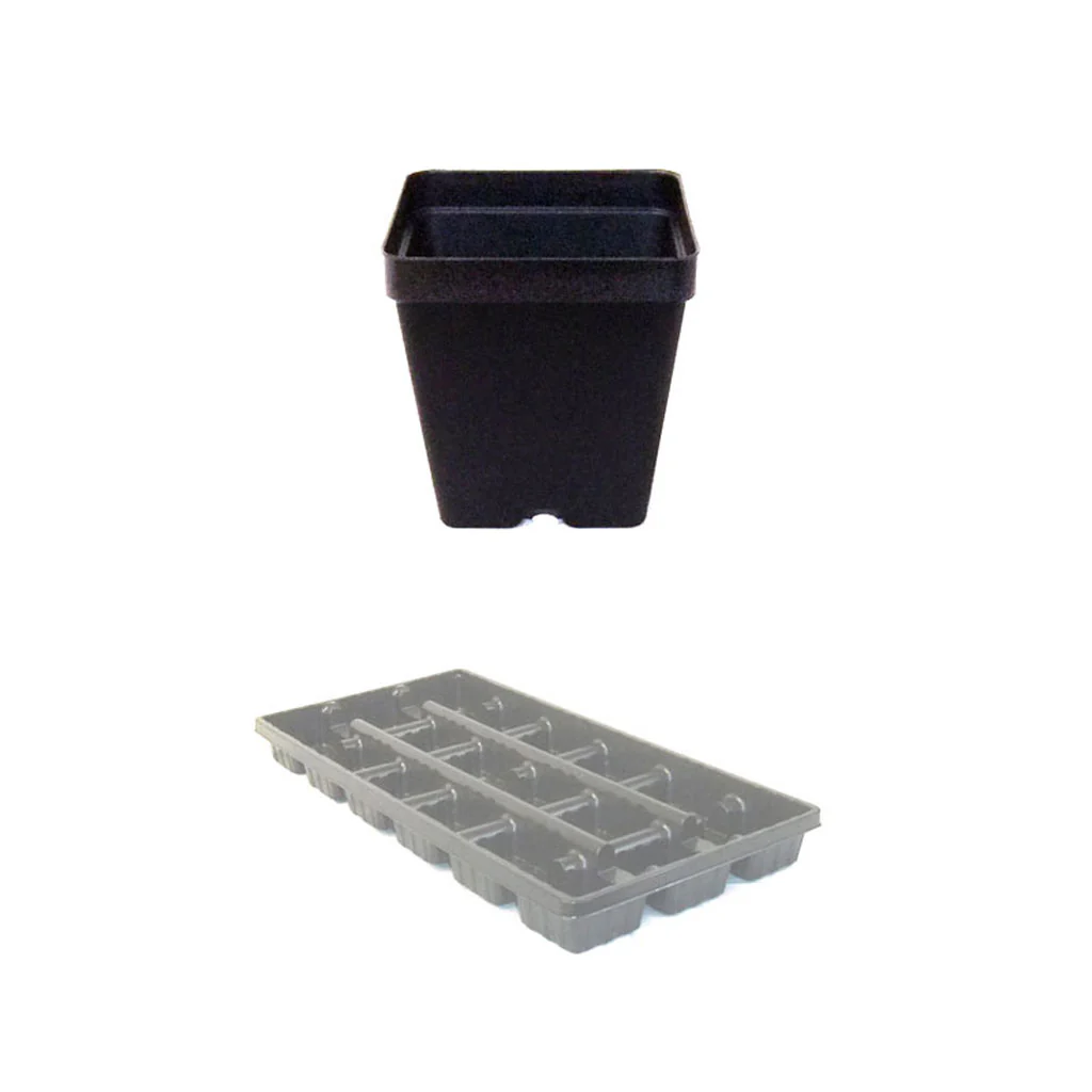 Square Black Form Pots - Image 4