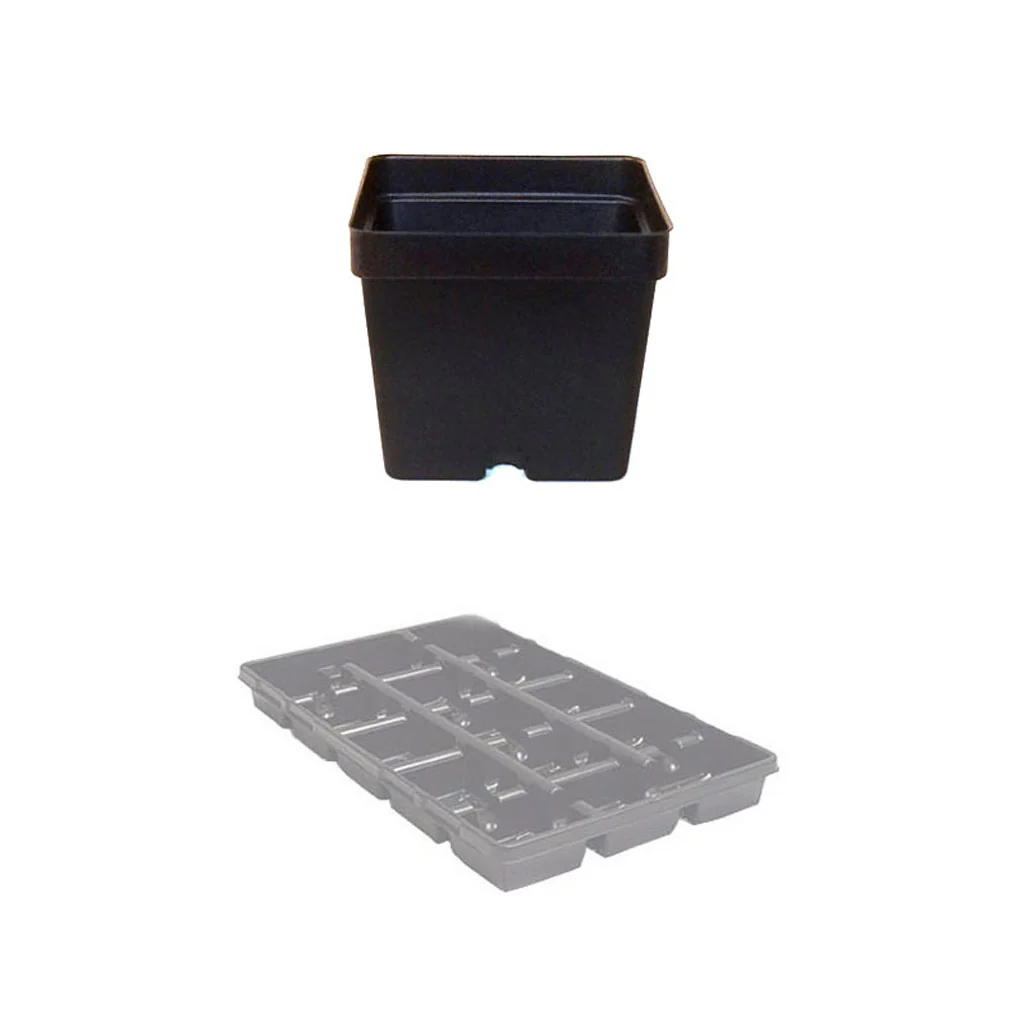 Square Black Form Pots - Image 6