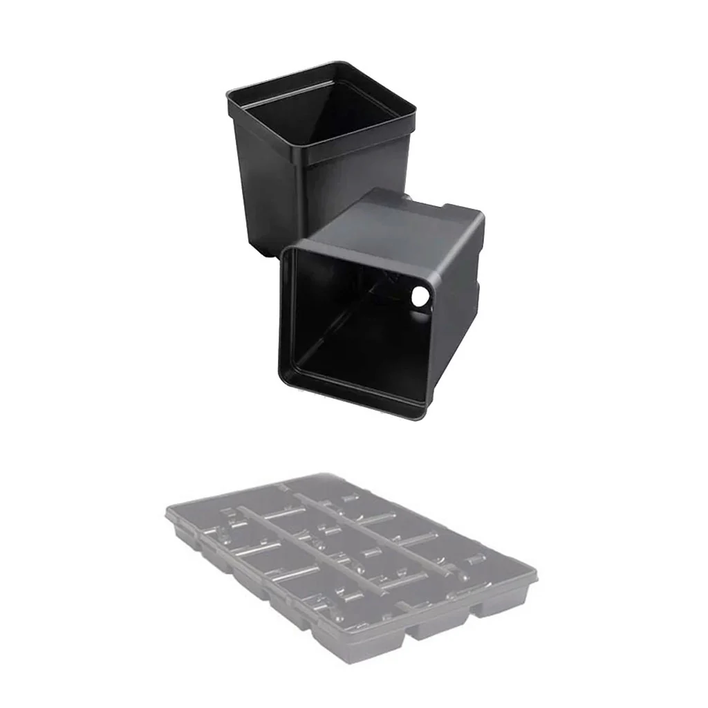 Square Black Form Pots - Image 8