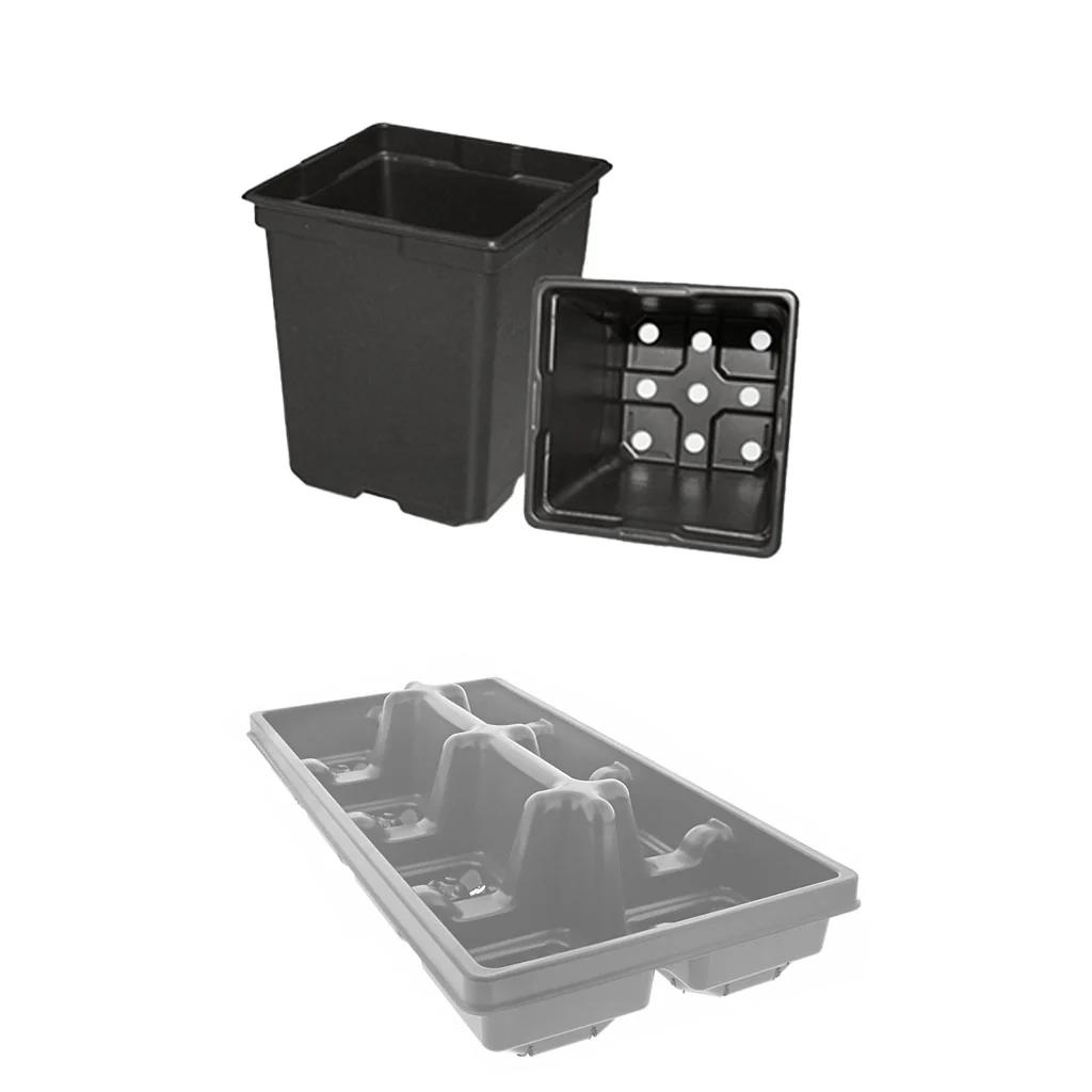 Square Black Form Pots - Image 9