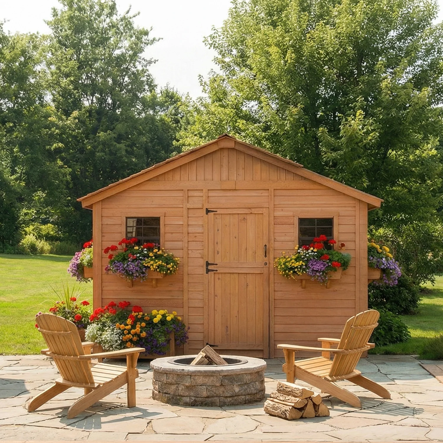 SunShed Garden Building and Greenhouse Kit 12 x 12 ft. with Glass Panels and Cedar Wood Frame - Image 4