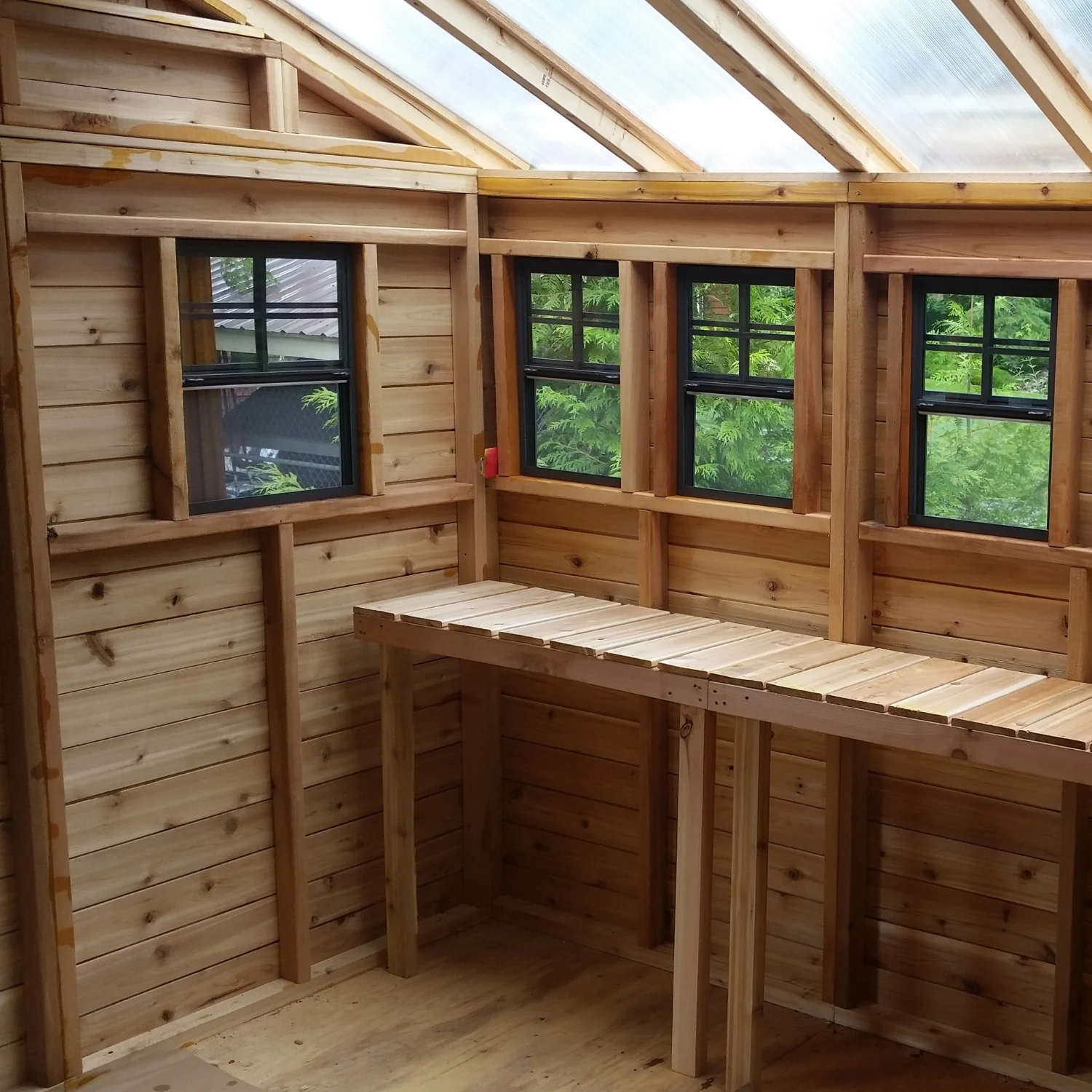 SunShed Garden Building and Greenhouse Kit 12 x 12 ft. with Glass Panels and Cedar Wood Frame - Image 6