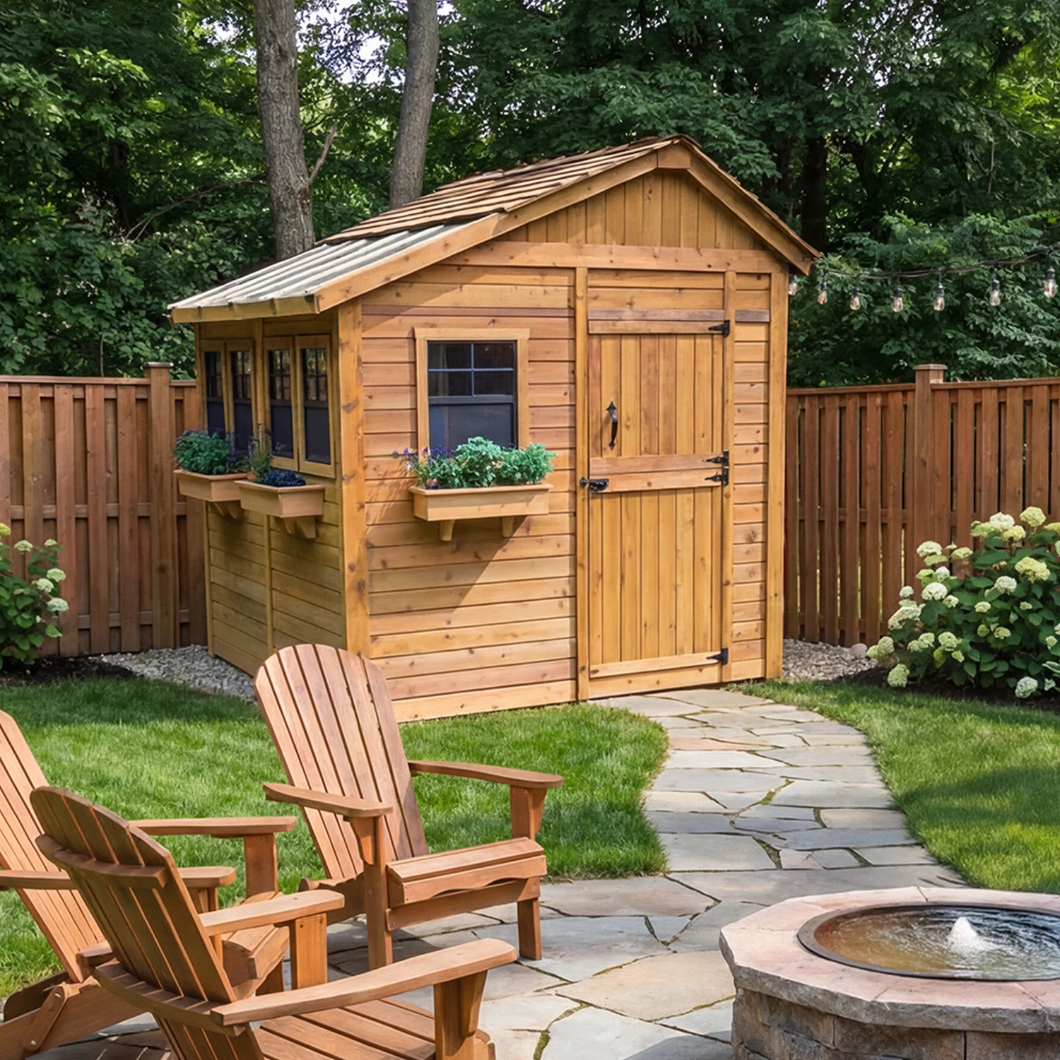 SunShed Garden Building and Greenhouse Kit 8 x 8 ft. with 6mm Twin-Wall Polycarbonate and Cedar Wood Frame