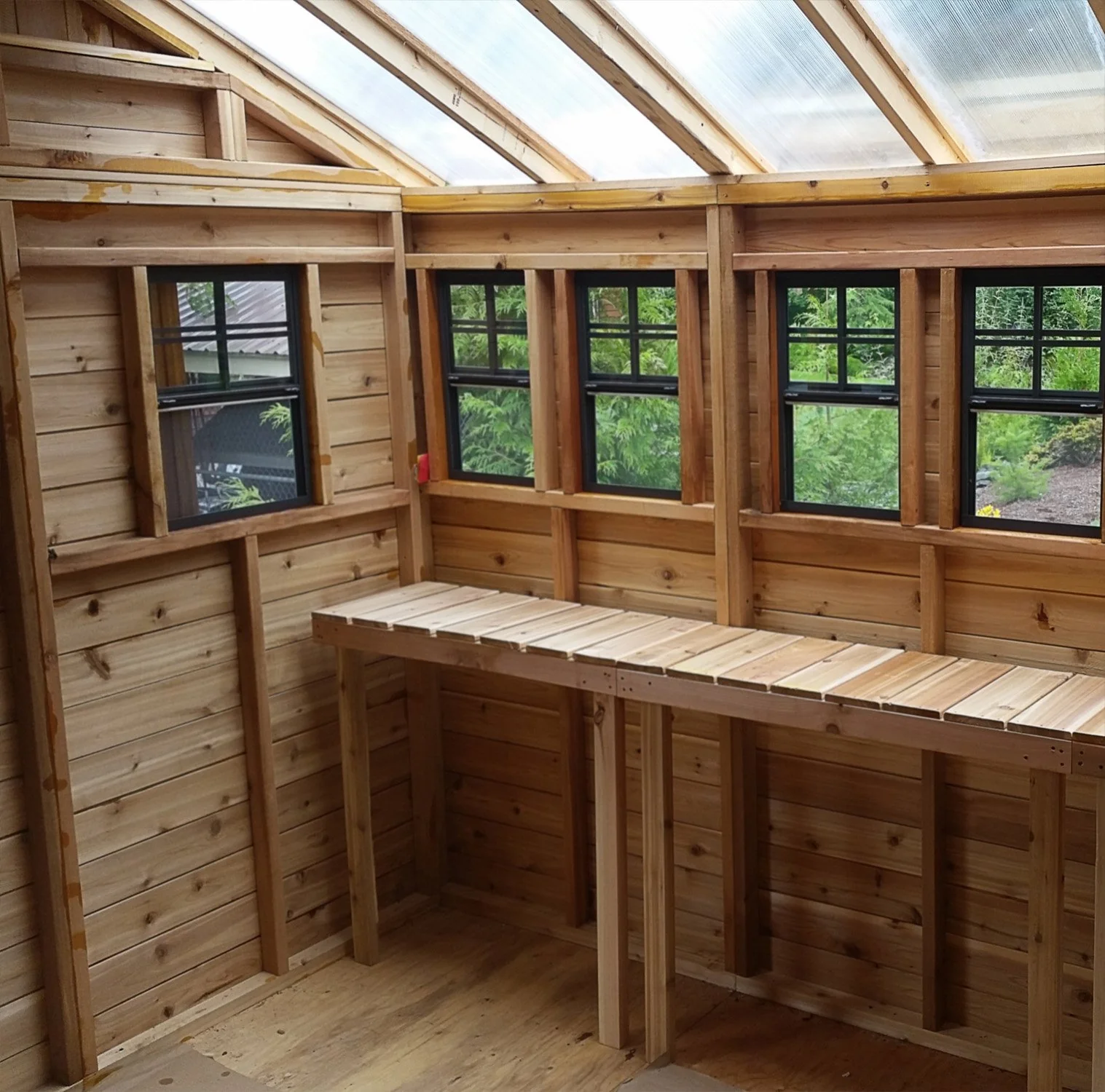 SunShed Garden Building and Greenhouse Kit 8 x 8 ft. with 6mm Twin-Wall Polycarbonate and Cedar Wood Frame - Image 7