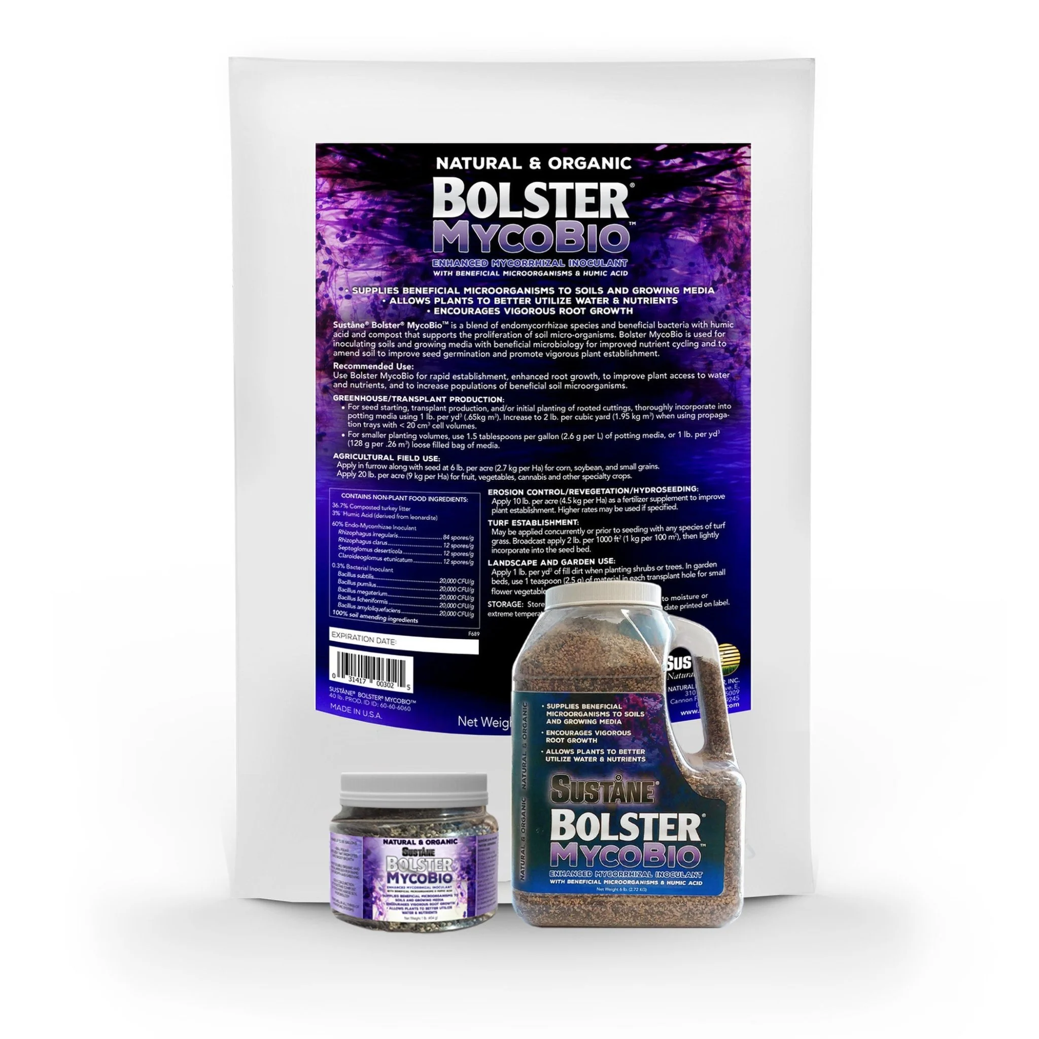Sustane® 6 lb. Bolster® MycoBio™ Microbial Inoculum - Image 2