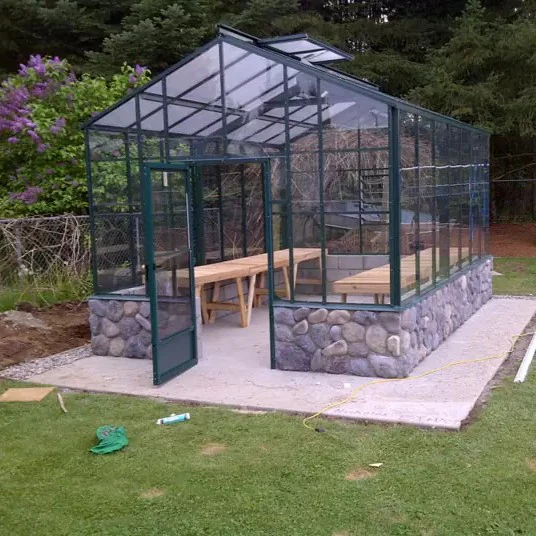Traditional Glass Greenhouse Kit with 3mm Tempered Glass and Aluminum Frame - Image 3