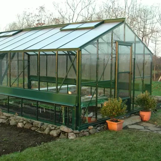Traditional Glass Greenhouse Kit with 3mm Tempered Glass and Aluminum Frame - Image 4