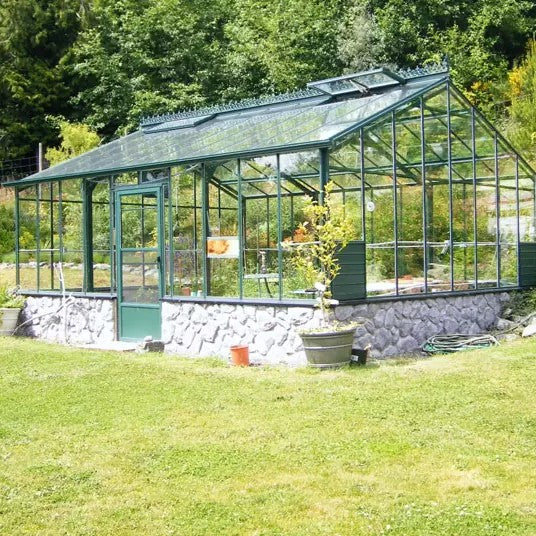 Traditional Glass Greenhouse Kit with 3mm Tempered Glass and Aluminum Frame - Image 7