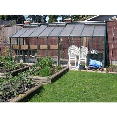 Traditional Glass Lean-to Greenhouse Kit with 3mm Tempered Glass and Aluminum Frame - Image 4
