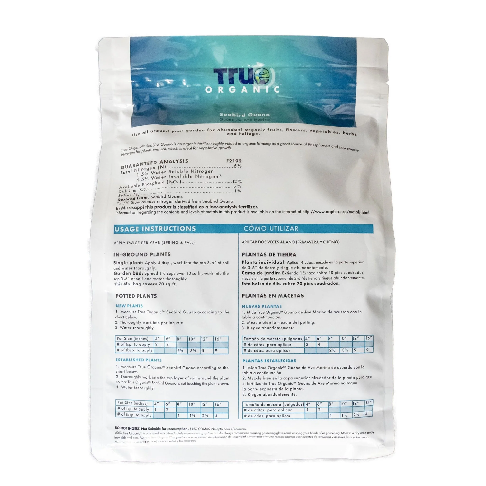 True Organic 4 lb. Bag Seabird Guano 6-12-0 - Image 2